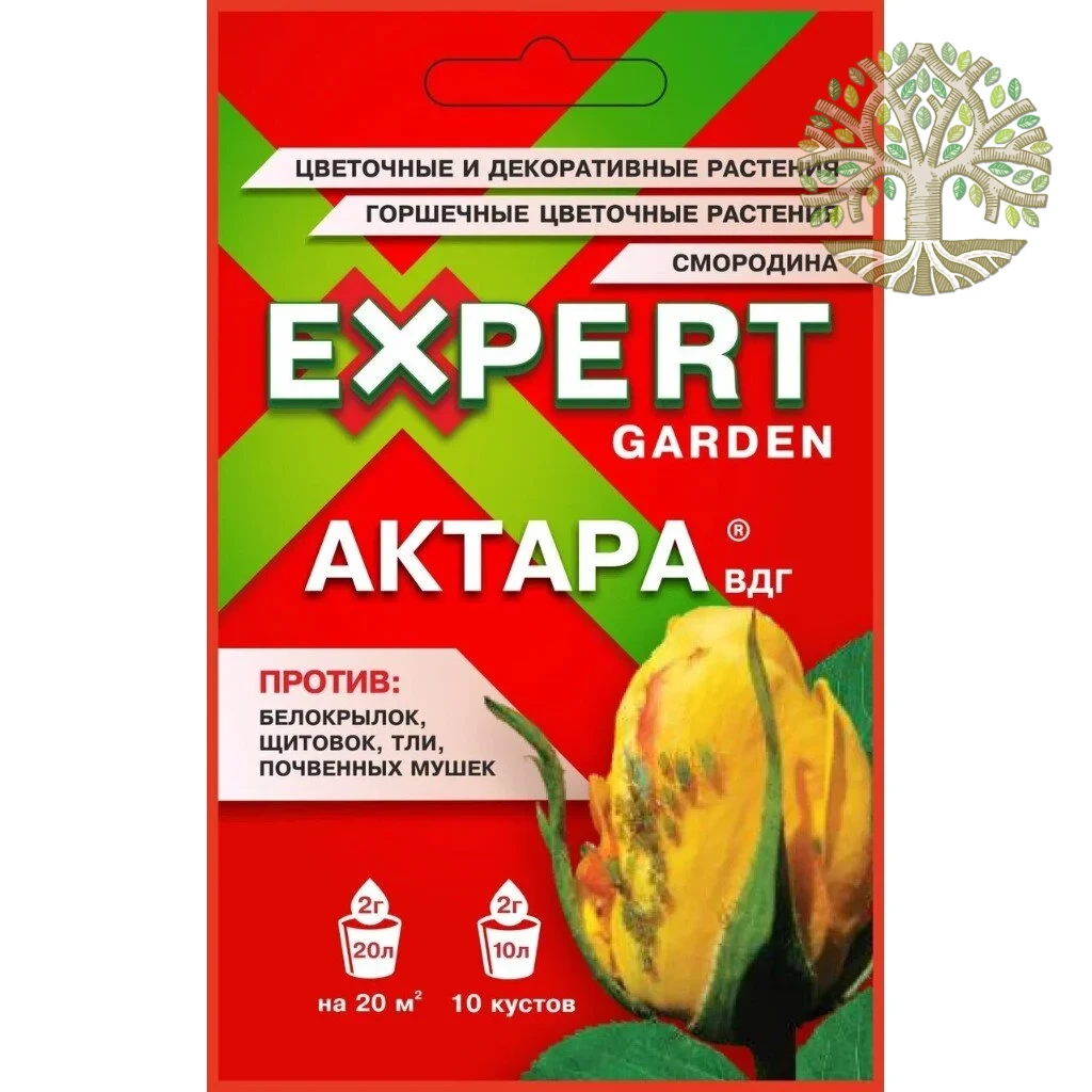 Инсектицид Актара, от вредители на цветочных, декоративных растениях, смородине, жидкость, 2 г