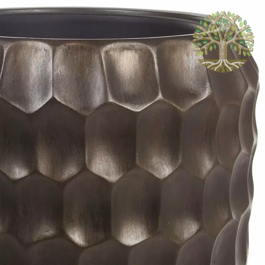 Кашпо "Pab-coal Cells Vase" (полистоун), D34хH97 см, с тех.горшком Бронзовый — изображение 2