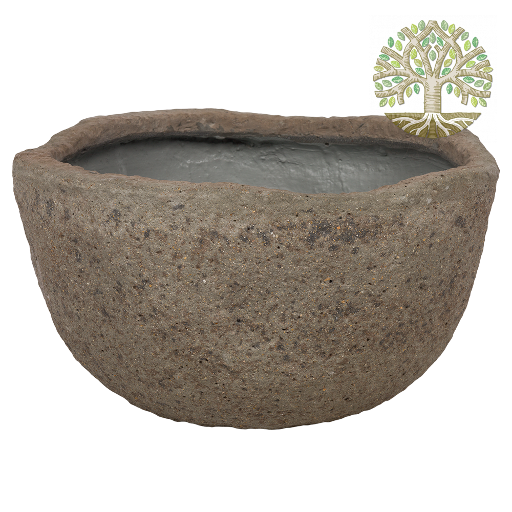 Кашпо Nobilis Marco "Raw stone/ flowerpot, gray" (файкостоун), D46xH24 см