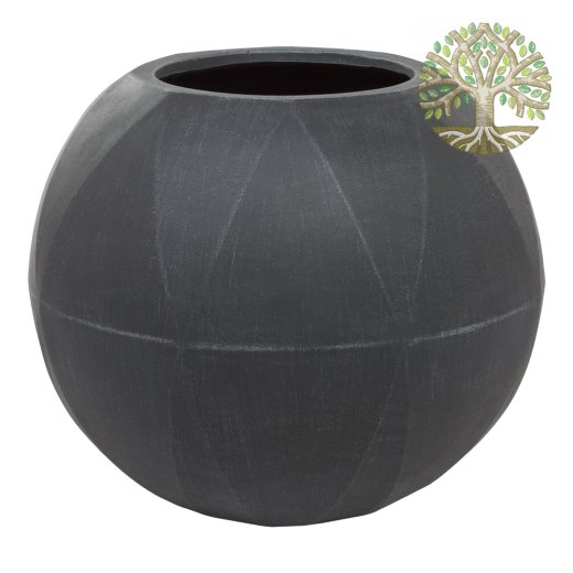 Кашпо «Diamond white grey Ball» (файкостоун), D51хH44,5 см, (серый)