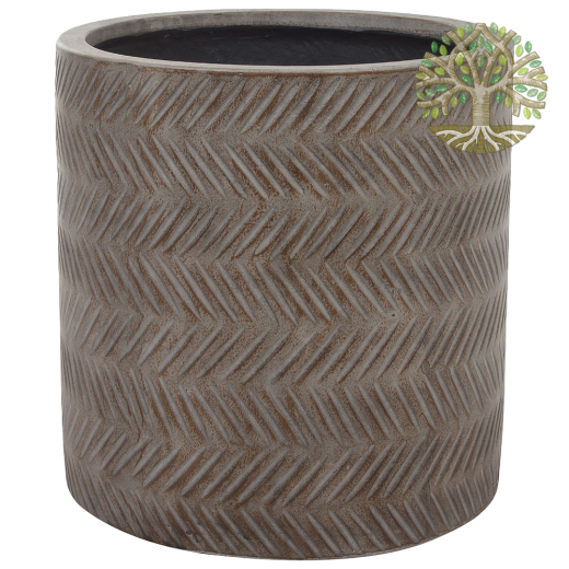 Кашпо «Fishbone Fossil-wood Cylinder» (файкостоун), D39xH39 см Коричневый