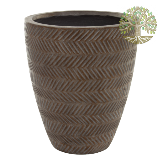 Кашпо Nobilis Marco «Fish spine/ Pot, brown» (файкостоун), D36,5xH45 см