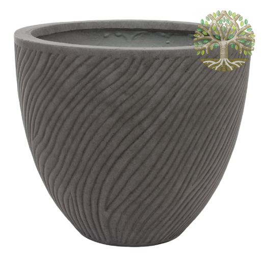 Кашпо Nobilis Marco «Sand waves/ Planter, dark gray» (файкостоун), D50xH44,5 см