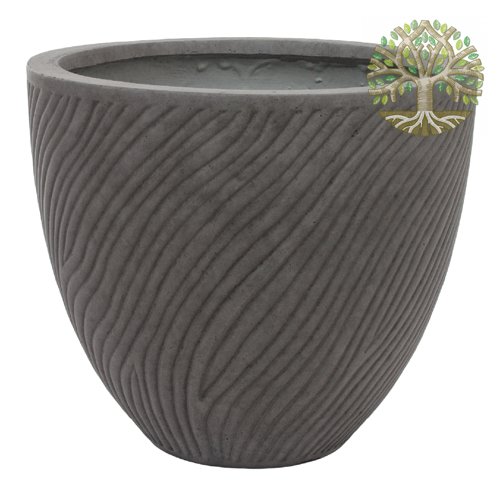 Кашпо Nobilis Marco «Sand waves/ Planter, dark gray» (файкостоун), D50xH44,5 см