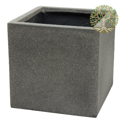 Кашпо «Plain rough grey Cube» (файкостоун), 30x30xH30 см, (серый)