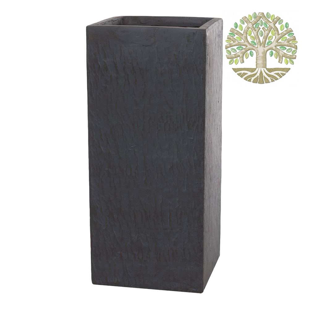 Кашпо «Multilayer Column» (GRC), 22x22xH50,5 см, (тёмно-серый)
