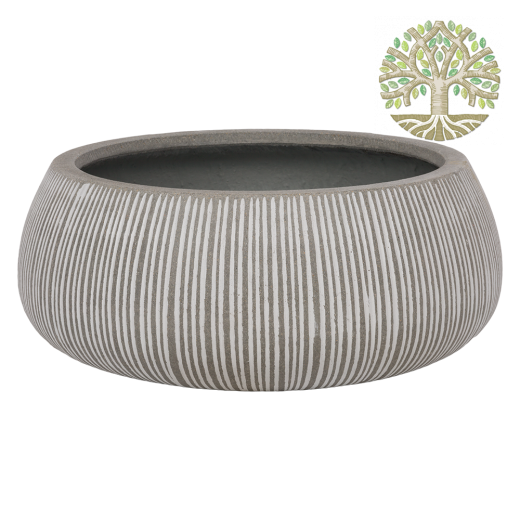 Кашпо Nobilis Marco «Vertical stripes/ Trapezoid, white» (файкостоун), D53xH21 см