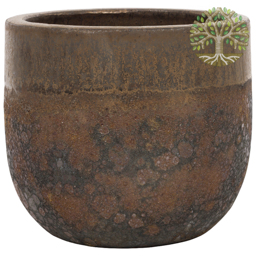 Кашпо «Copper-S-copper Round» (керамика), Медный