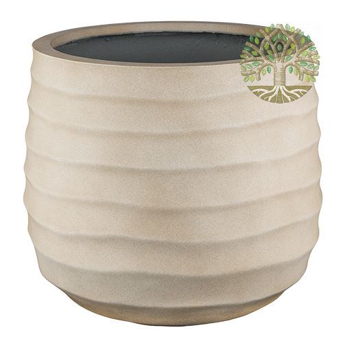 Кашпо Nobilis Marco «Horizontal waves Beige jar» (файкостоун)
