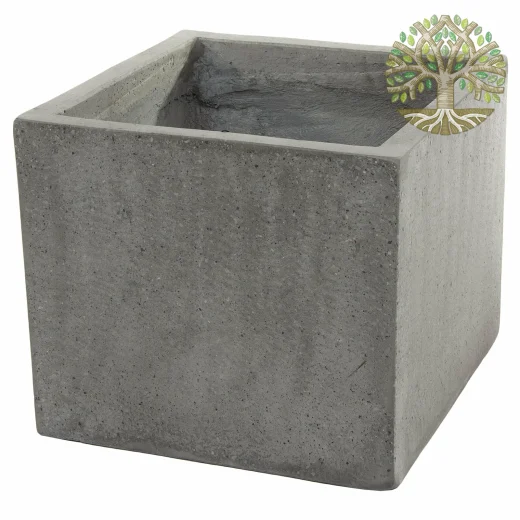 Кашпо «Grey Cube» (полистоун), 38х38xH32см, (серый)