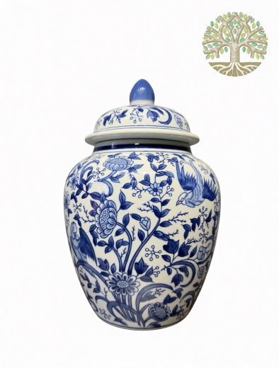 Ваза «Шинуазри Королевский синий» (керамика), D20xH29,5 см, с крышкой